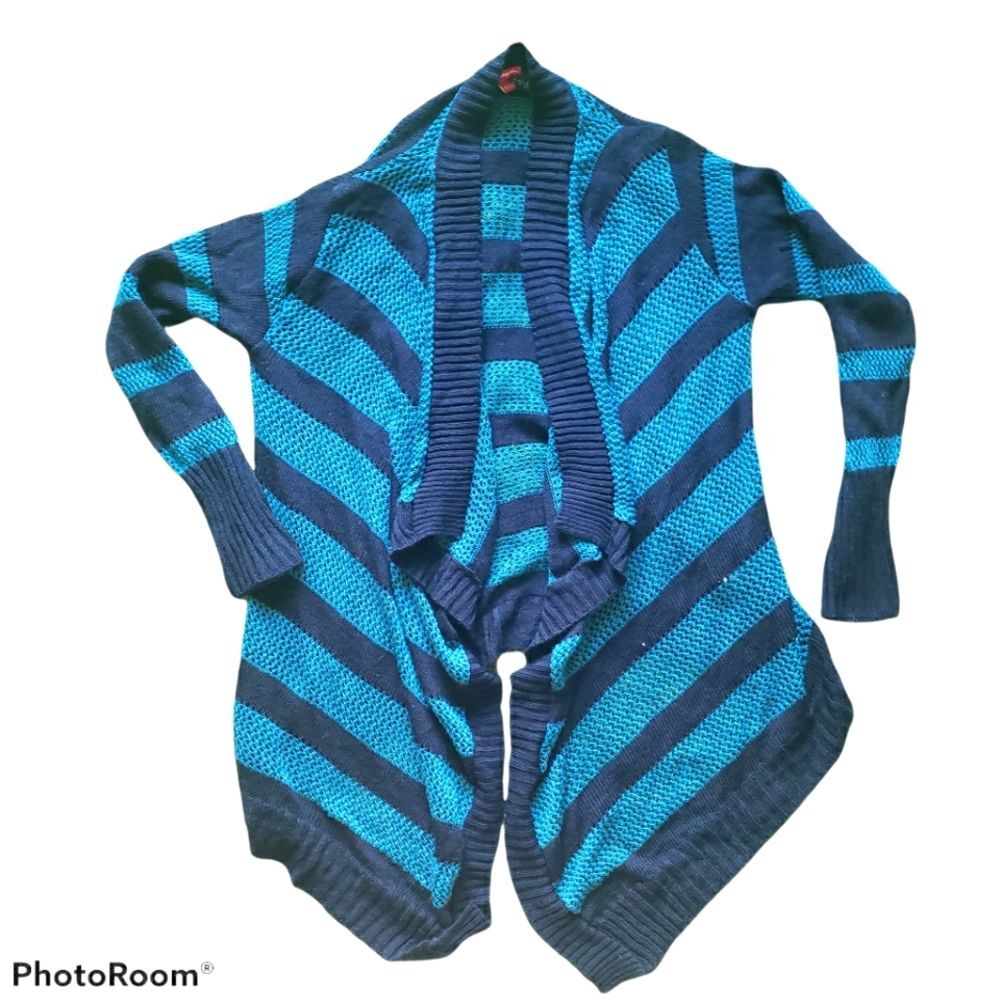 BONGO Striped Open Front Cardigan - XL
